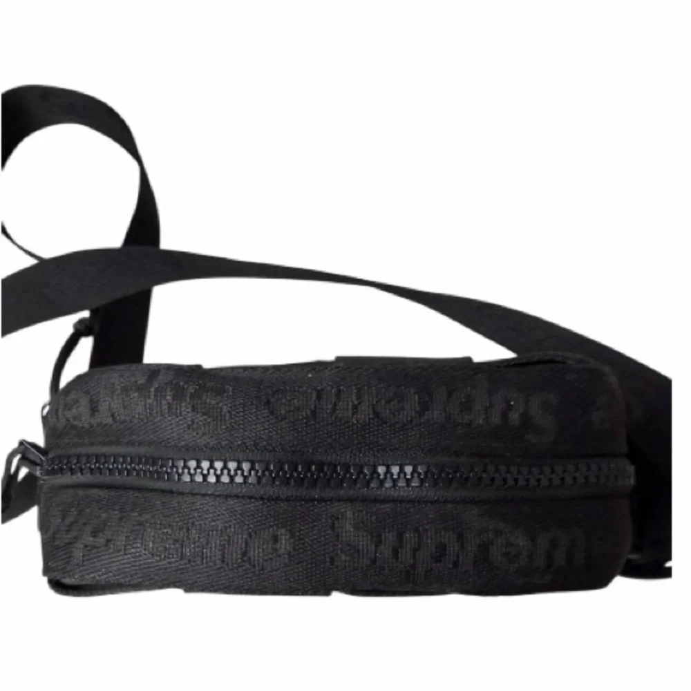 Supreme Woven Black Shoulder Bag Logo